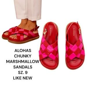 ALOHAS CHUNKY PLATFORM MARSHMALLOW SANDALS SZ. 9 EUC